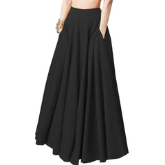 High-Waist Full Circle Maxi Skirt in Mustard Yellow