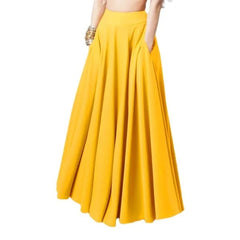 High-Waist Full Circle Maxi Skirt in Black
